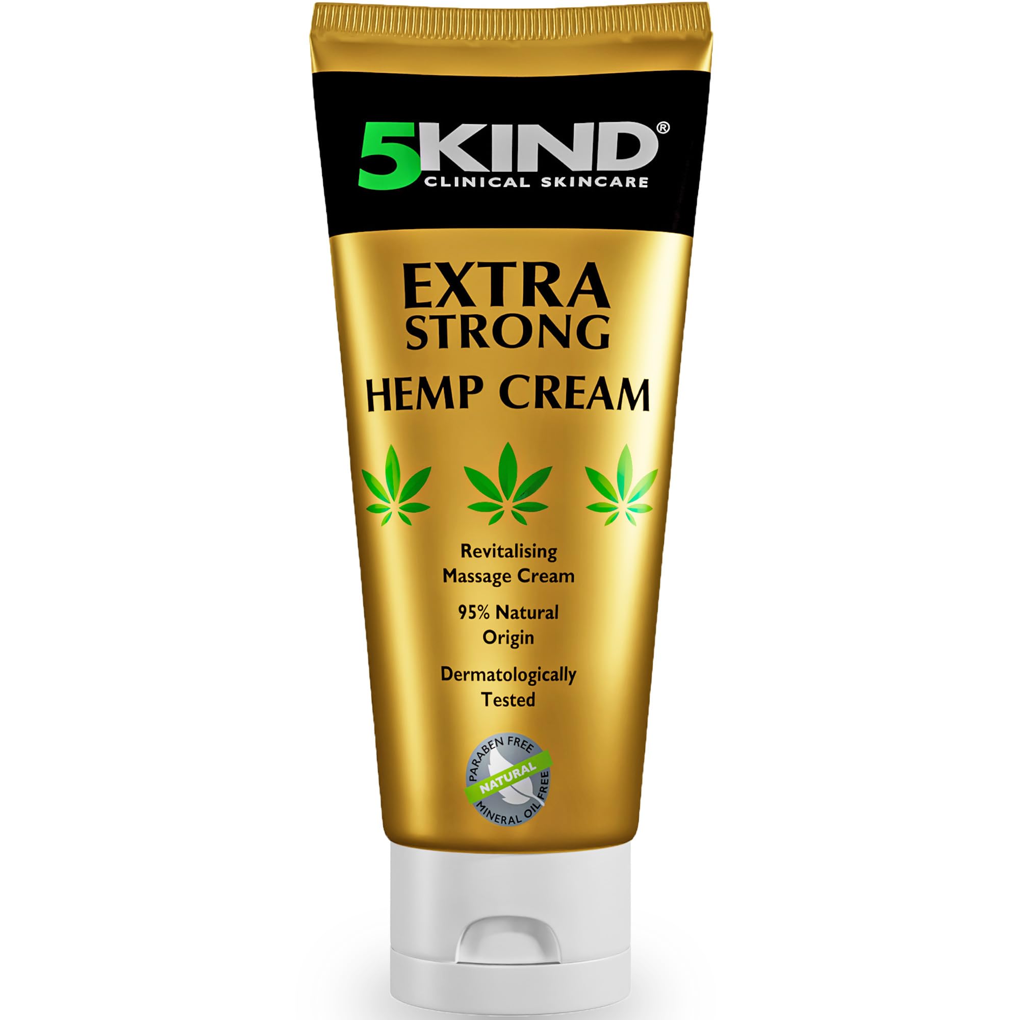 5kind Extra Strong Hemp Cream 100ml - High Strength Hemp Oil and Arnica Cream - for Massaging Joints & Muscles, Lower Back, Feet, Knees, Neck & Shoulders - Rich in Natural Extracts