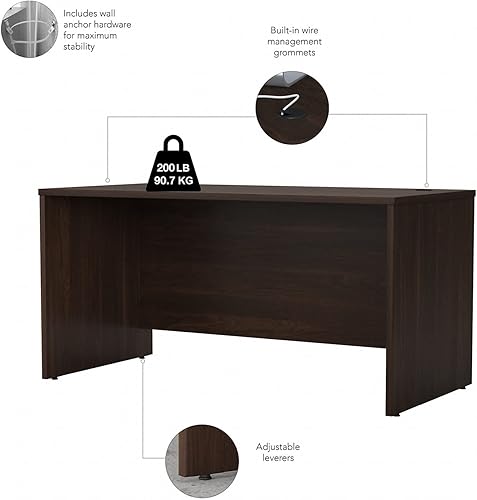 Miniatura 20 de Bush Business Muebles stc013sg Studio C computadora y archivo, 72" x 30," Storm Gray, Madera, Blanco Blanco,Negro Nuez (Black Walnut),Nogal