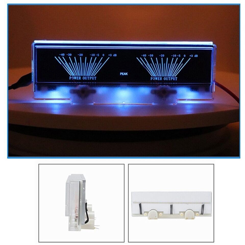 DREAWOO Accurate VU Meter Audio Level DB Meter with White Light Fit for Amplifier Panel
