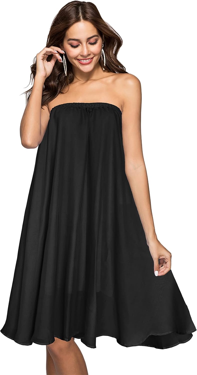 Afibi Womens Chiffon Retro Long Maxi Skirt Beach Ankle Length Skirt - Image 4