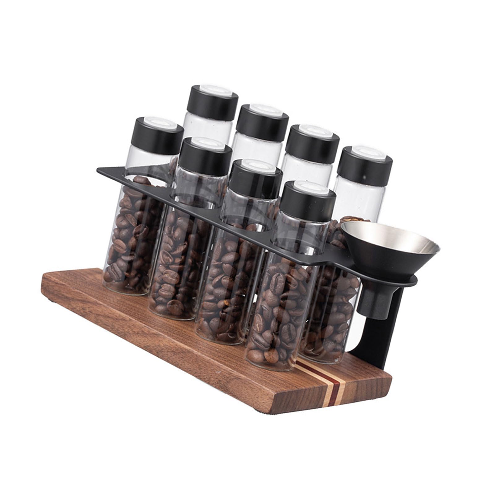 Qusinfc 1 Wood Coffee Canister with FreshLock, Airtight Kitchen Storage for Beans & Leaves, Countertop Coffee Storage Container