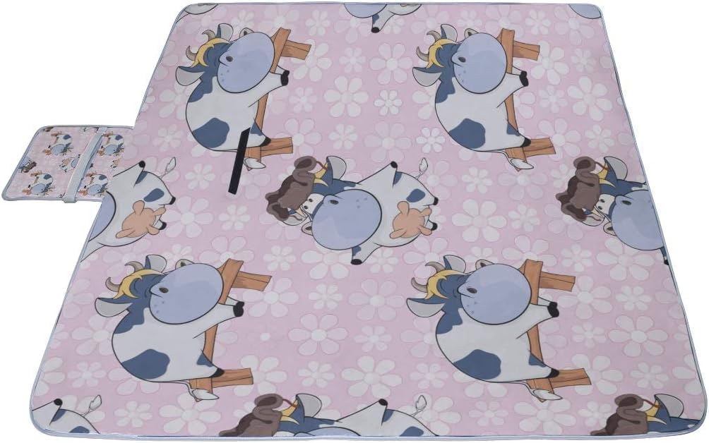 レジャーシート 面白い 牛 ピクニック 折りたたみ 撥水 アウトドア クッション マット コンパクト 花見 運動会 キャンプ 遠足
