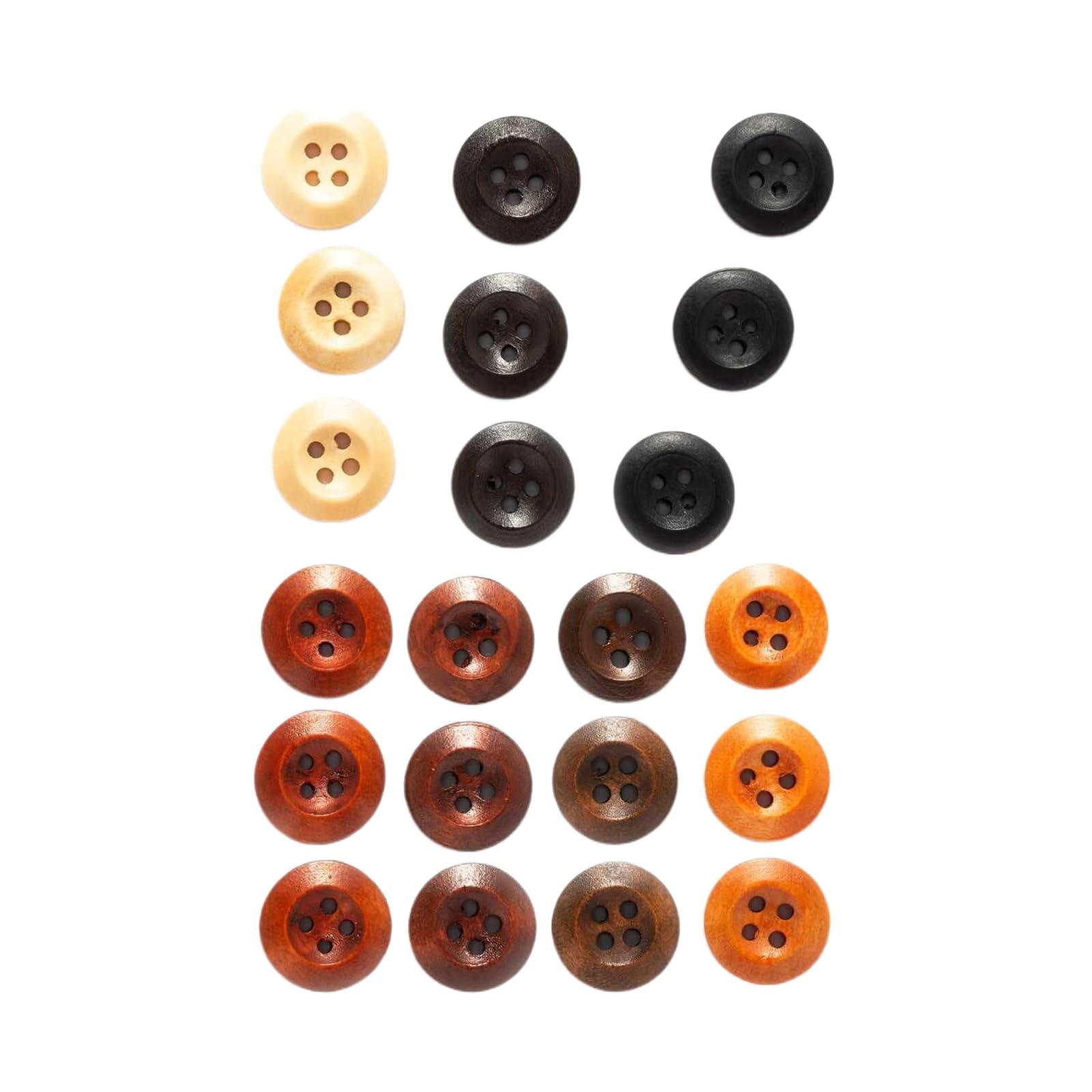 30/50 Pezzi, Bottoni In Legno A 4 Fori, Per Cucito, Scrapbooking - Foto 12