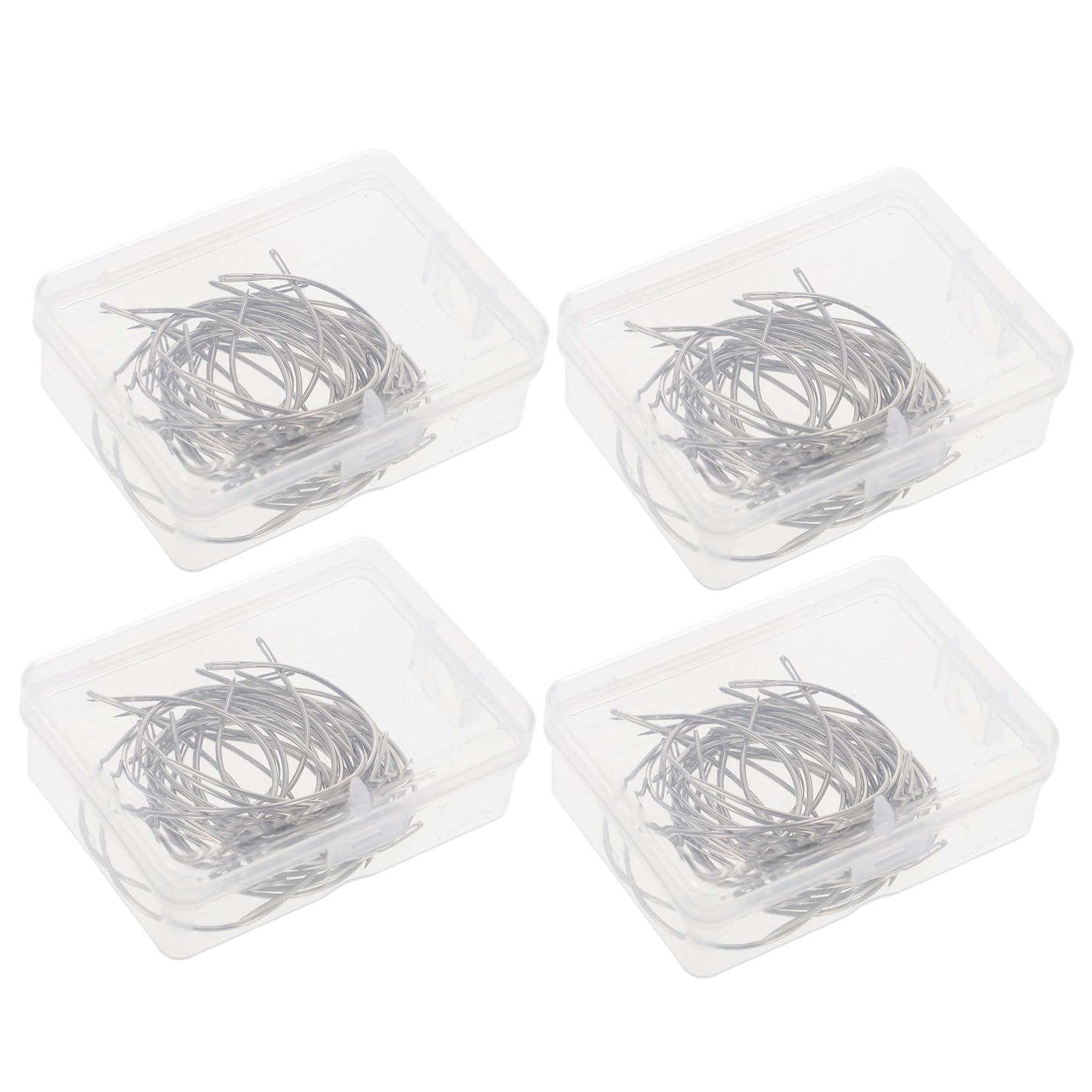 LALAFINA 2sets Portable Upholstery Needles Multi-Function Curved Needles Easy to Use for Sewing Embroidery and Craft Making 4boxes*2