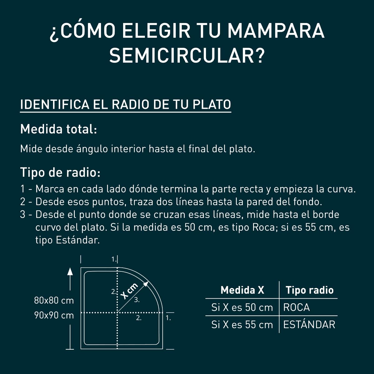 Mampara de Ducha Semicircular Corredera| Mampara Ducha Curva Angular Transparente| Cristal Templado 5mm Antical | Altura 190 cm| R50 80 X 80 cm