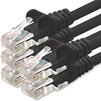 1aTTack.de 3 metri Cavo di Rete nero - 5x - Cat.6 Ethernet Gigabit Lan RJ45 10 100 1000 Mbit s