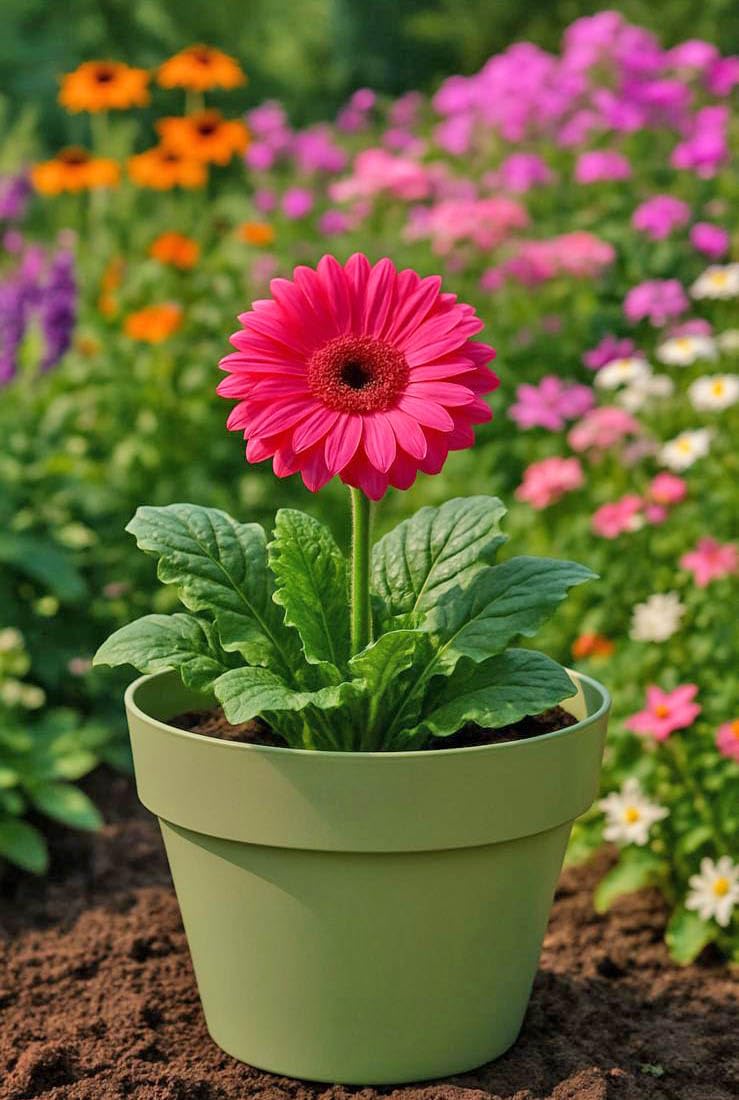 Euro3plast MITU Blumentopf mit Untersetzer in rund aus Kunststoff in den Farben Anthrazit Taupe oder Rosmarin für den Innen- und Außenbereich, 10 Größen zur Wahl (Rosmarin, 60 cm)
