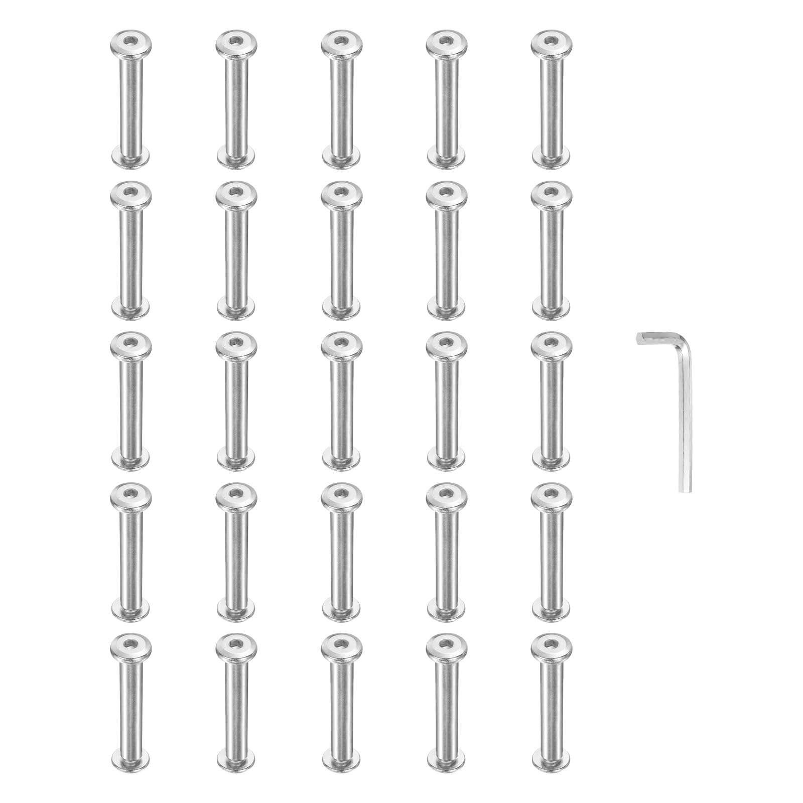 PATIKIL M4x4mm Hex Chicago Screws 5x30mm
