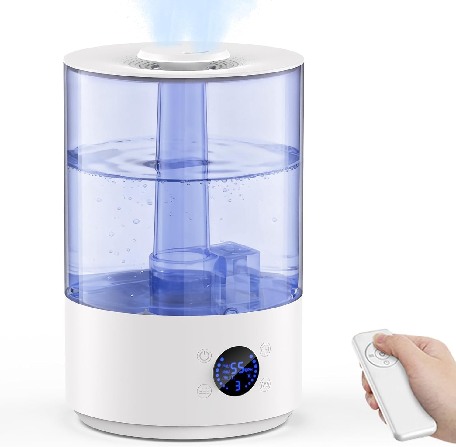 Humidificador de Aire para Bebés de 7,8 L,Llenado Superior con vapor frío,3 Modos de Pulverización,Humidificador Silencioso de 20 dB,Adecuado para Salas de Estar y Dormitorios