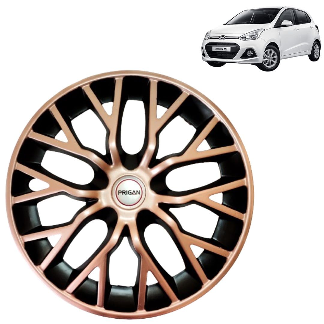 PRIGAN i10 Grand Copper Black Wheel Cover 14" for -i10 Grand (Set of 4 Pcs) (Press Fitting) Model- Phantom Copper 14