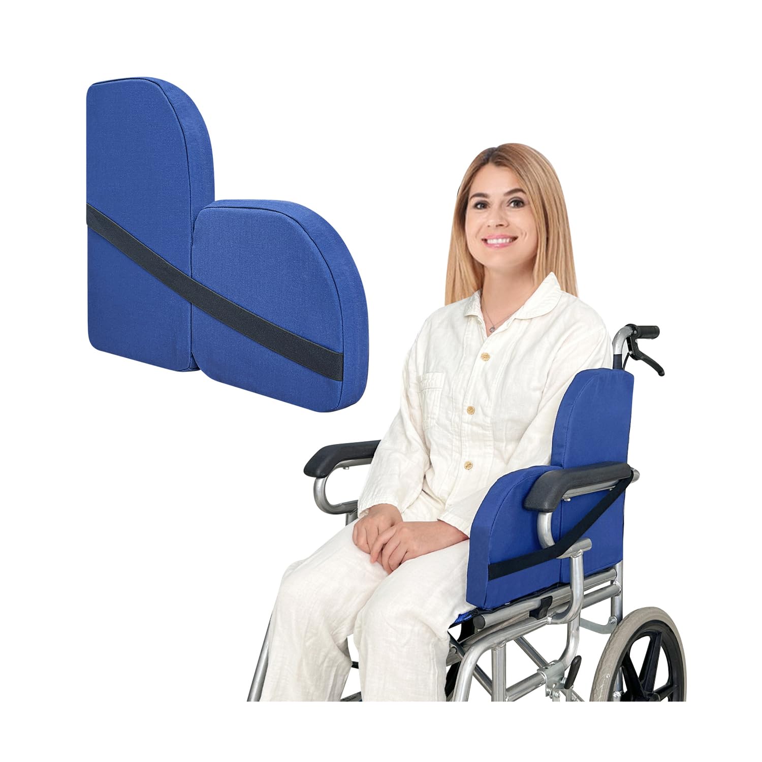 Mybow Lateral Support for Wheelchair Side Guards, Wheelchair Lateral Support Cushion, Contoured Foam Pad for Better Posture Sitting Upright, Wheelchair Side Padding for Elderly (1 PCS)