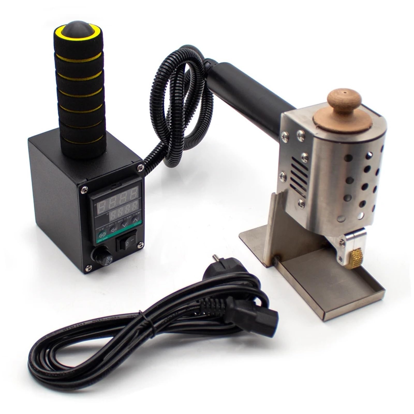 Hand Push Hot Melt Glue Rolling Machine Portable Leather Bag Gluing Machine Digital Display Temperature Control 200W 50ML(8MM Roller)