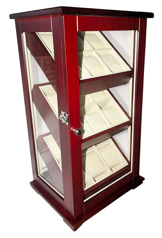 Uhrenvitrine Uhrenbox für 18 Armbanduhren Standvitrine Schaukasten SW-2010 C