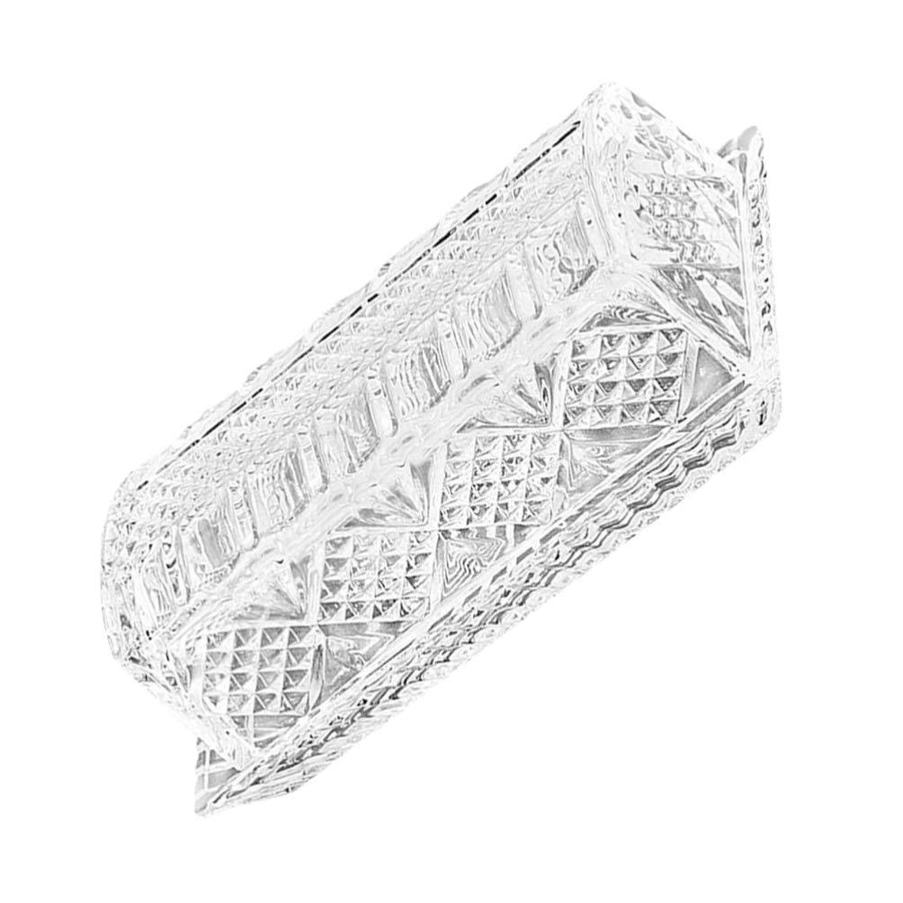 Hemoton Glass Butter Dish with Lid 2-Piece Design Butter Keeper Covers Crystal Covered Butter Dish Butter Container Dishwasher Safe Food Cake Dessert Fruit