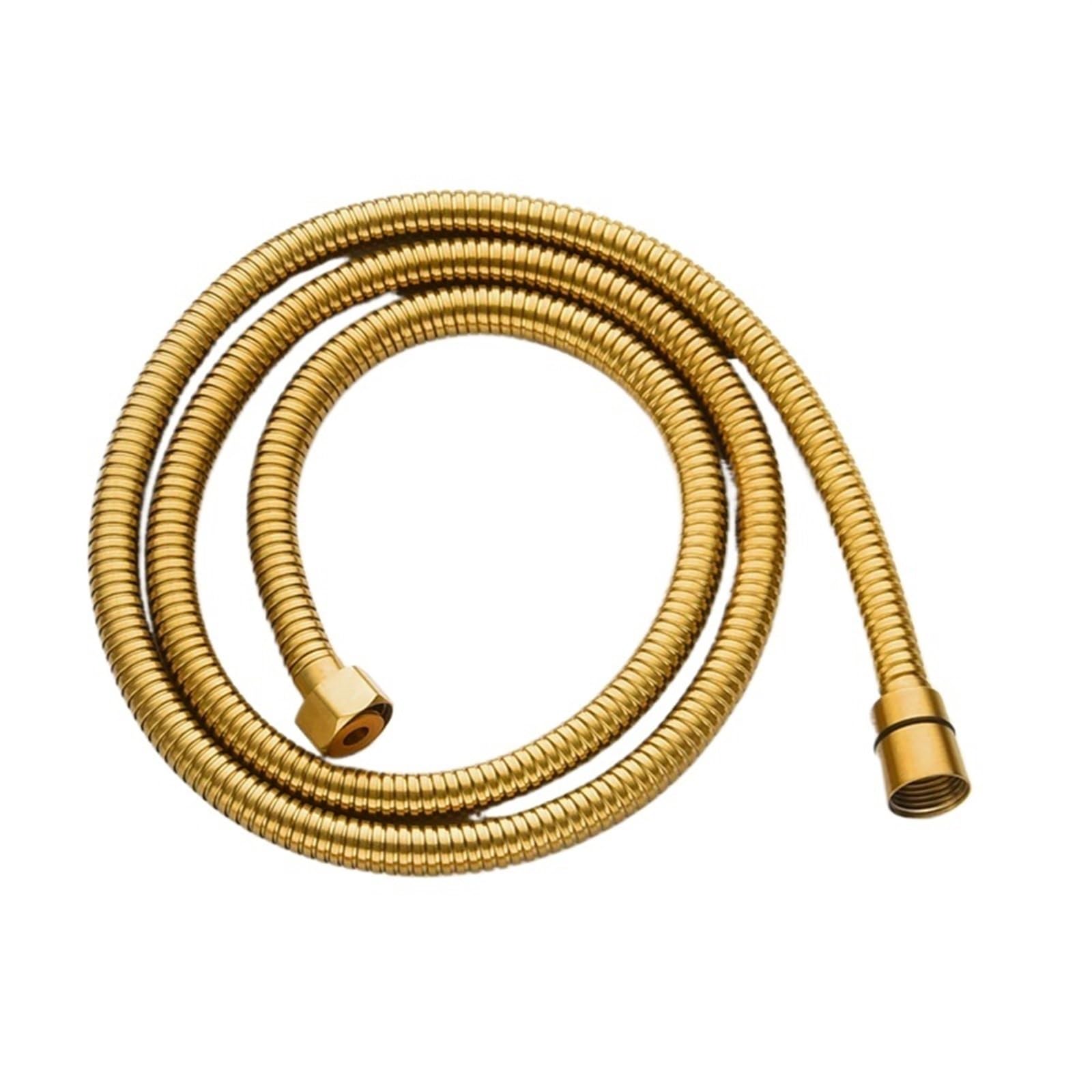 Pommeau de douche antique et son tuyau de douche en laiton doré 1,5m