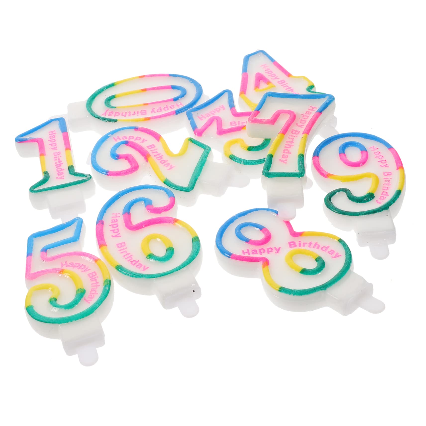 Alipis 2 Series Velas De Números Cumpleaños De Velas Decorativas Seguras Y Duraderas para Tartas para Fiestas Bodas Y Celebraciones 10 Piezas*2