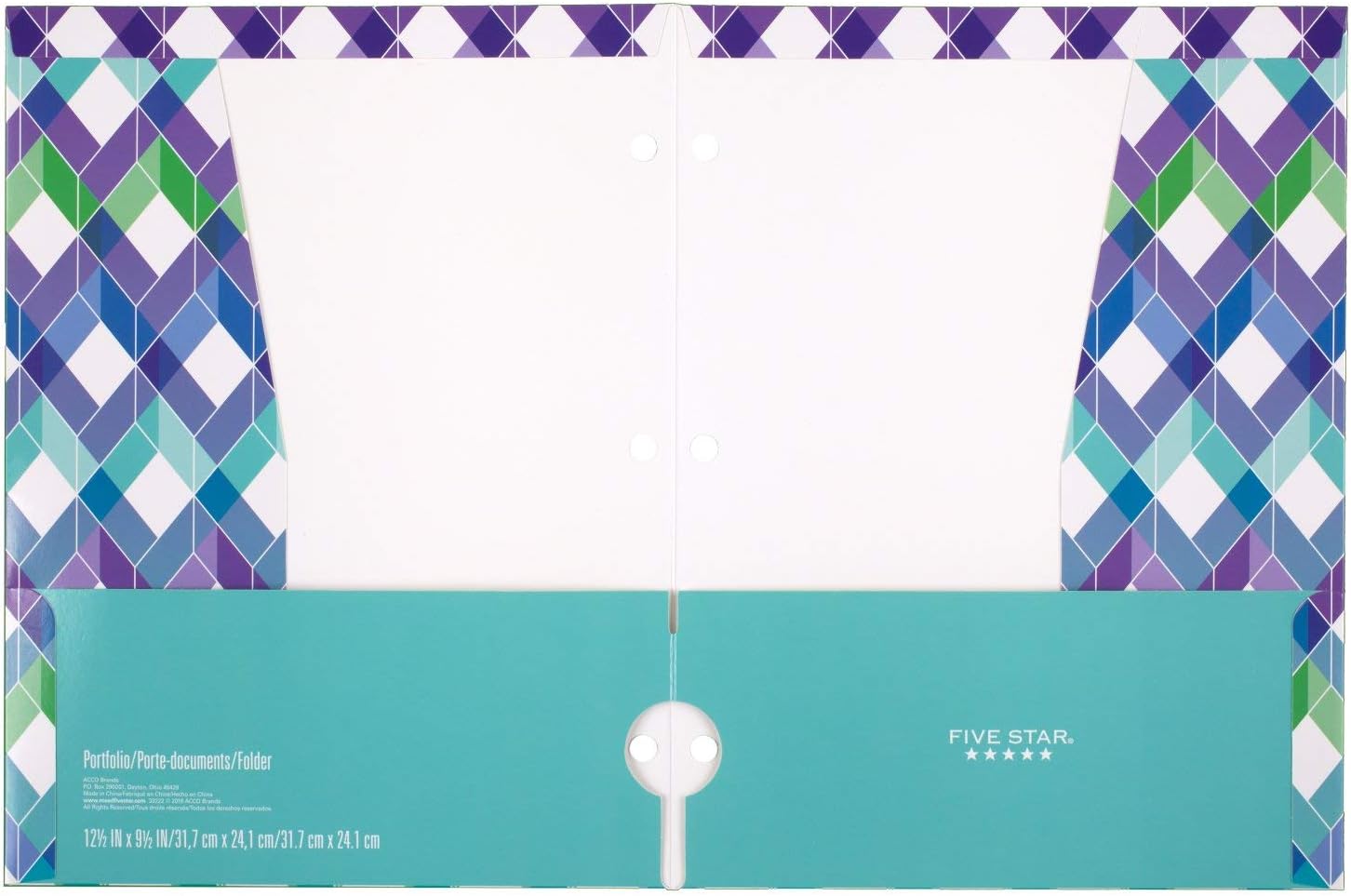 Five Star 4 Pocket Folders, Paper, 2 Pocket Folders plus 2 additional Pockets, Assorted Designs, 6 Pack (38025)