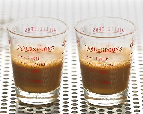 Miniatura 7 de DS. DISTINCTIVE STYLE Vasos de chupito, 2 piezas, vidrio pesado líquido de 1.0 fl oz, vidrio medidor, escala para líquido