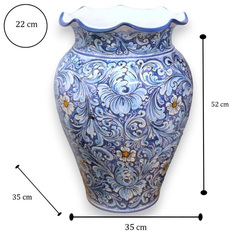 Porte-Parapluie en céramique Sicilienne de 50 cm, décor Baroque - 6