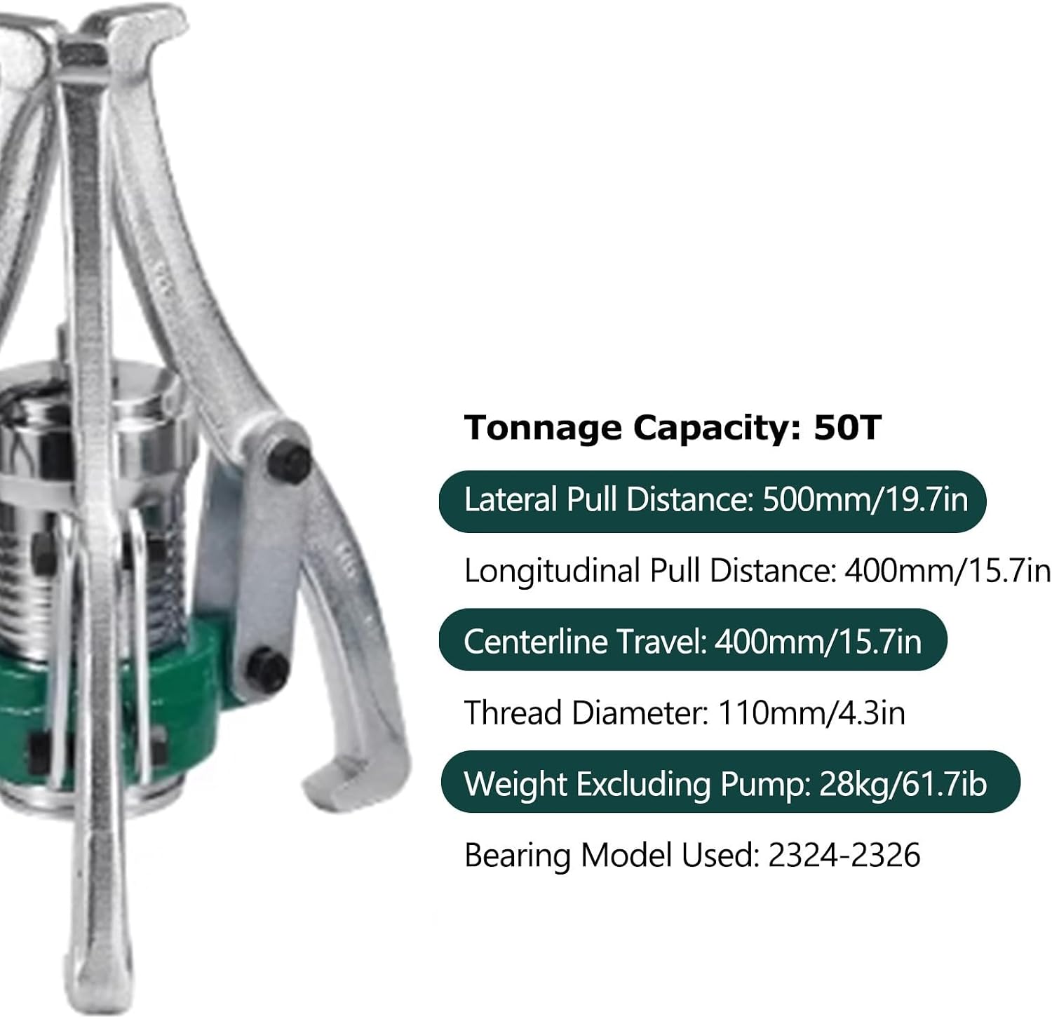 Split-type Hydraulic Puller, Two-jaw or Three-jaw, Gear Puller, Bearing Removal Tool, 5/10/20/30/50 Tons, Vertical and Horizontal, Assembly Required(50t)