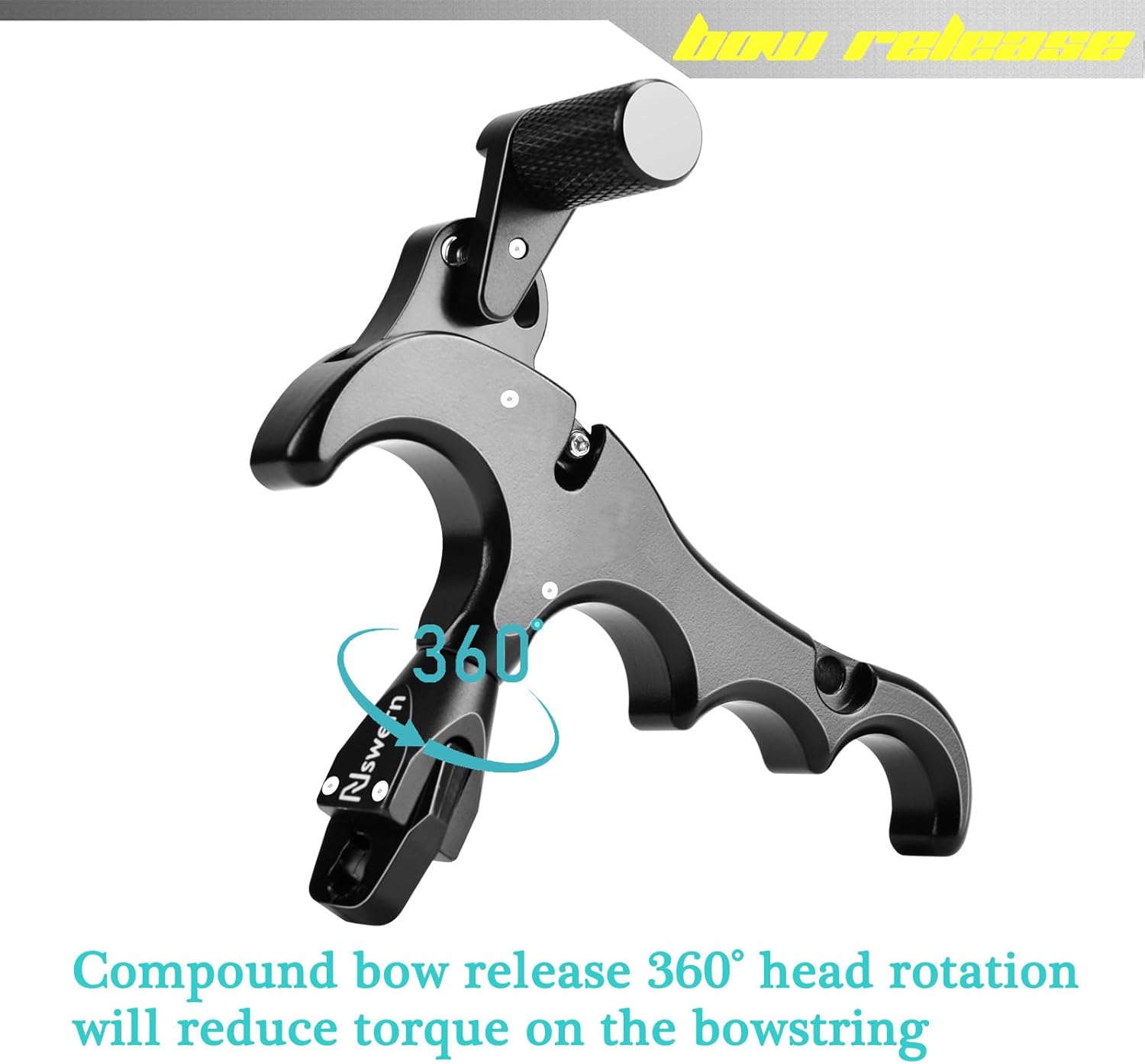 Bow Release Thumb Archery 4 Finger Release-Bow Trigger 360° Rotatable Thumb Release for Compound Bow