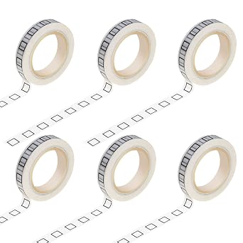 6 Pcs Checkbox Washi Tape, 8MM Thin Self Adhesive Craft Planner Tape for Home, School, Office, DIY, Scrapbooking, Gift Wrapping, Photos