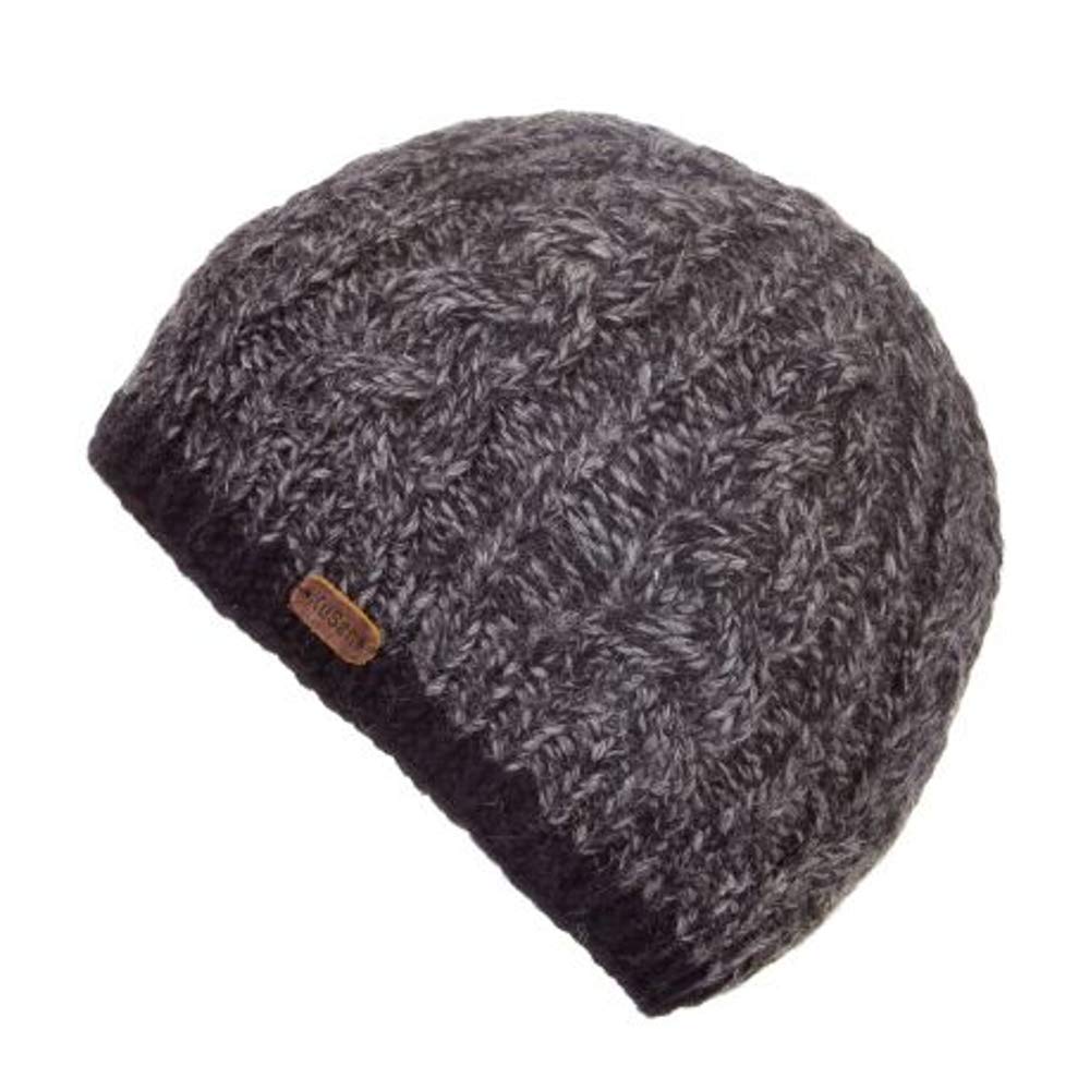 Kusan 100% Wool Cable Twisted Yarm Beanie Hat PK1727 (Navy)