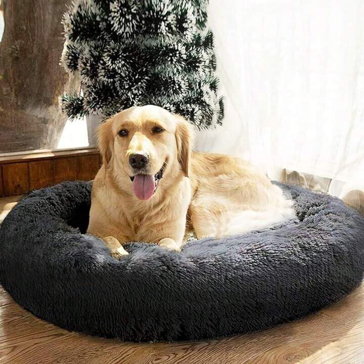 Small Black Dog Bed – Round Washable Pet Bed for Dogs & Cats, Soft Comfortable Cushion, Durable All-Season Puppy Sleeping Nest-image-8
