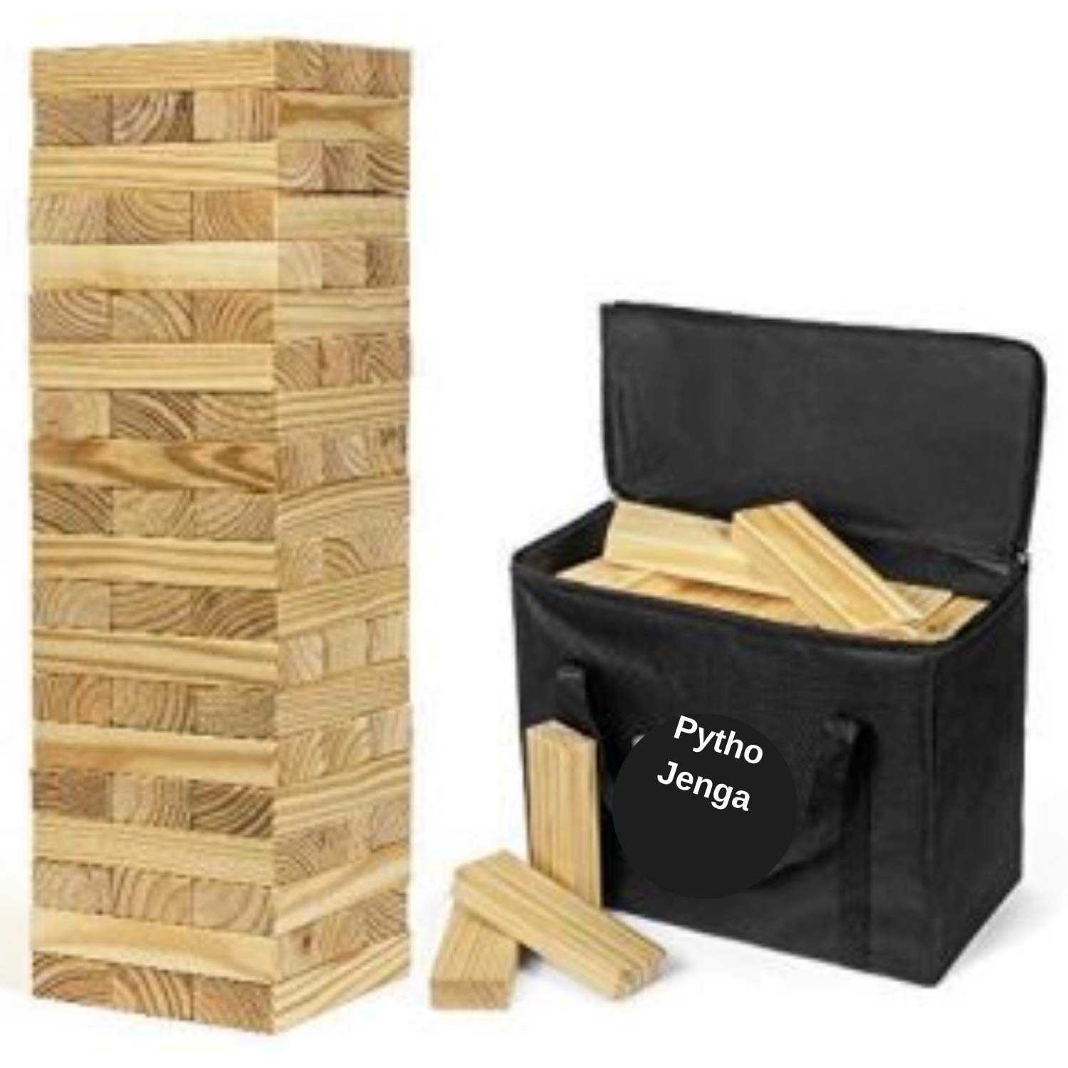 Pytho Jenga Giant Big Size Natural Pine Wood Blocks For Real Jenga Lovers 54 Plain Classic Blocks Weight 4 Kg Size 46 X 15 X 15 Cm Giant Buy Online In South Korea At Desertcart