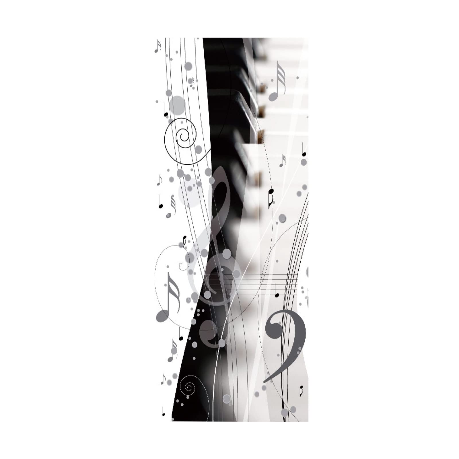 3D Door Mural Sticker Abstract Music W85 x H205 cm Interior Doors Modern Art Peel and Stick Removable Vinyl Decals for Home Decor