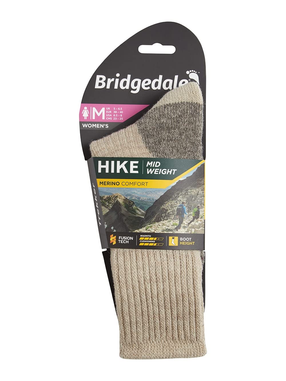 Bridgedale Hike Midweight Boot Height- Merino Comfort Socks Chaussettes confortables en laine mérinos Femme (lot de 1)