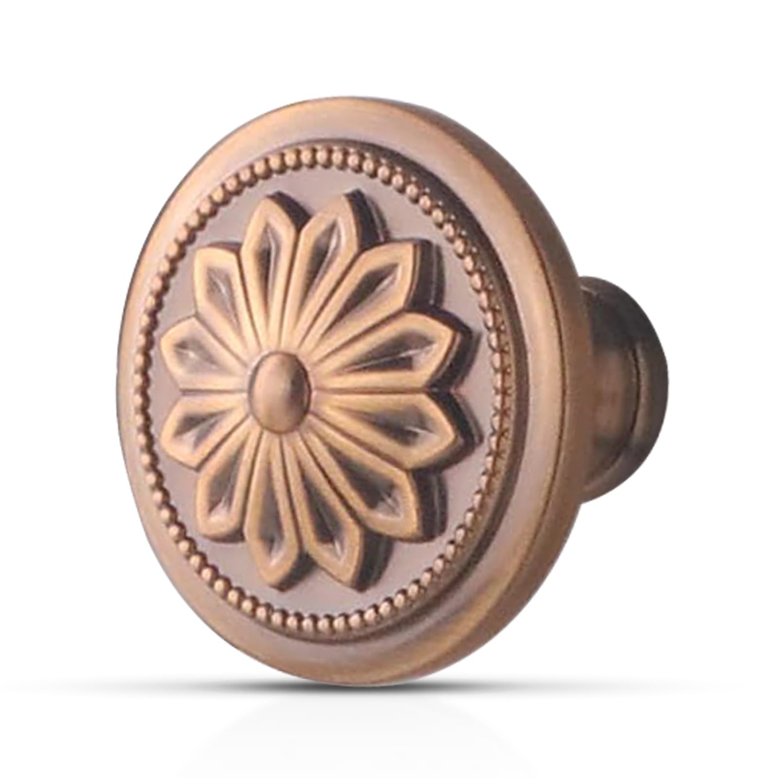 Xlroaafs 10 Pack Antique Brass Cabinet Knobs Vintage Drawer Pulls,1-2/5" Round Antique Cabinet Knobs Handles for Kitchen Cabinets and Dresser Drawers