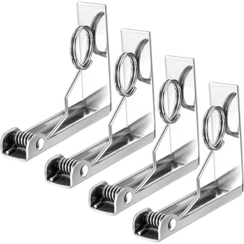 Pinces pour Nappe, Paquet de 4 Pinces Table en Acier Inoxydable argentées 6 centimètres for extérieur et intérieur