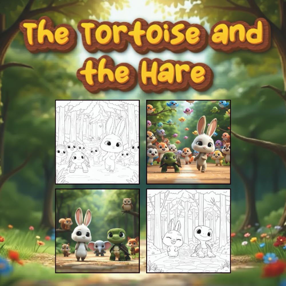 The Tortoise and the hare (Coloring Book Edition)