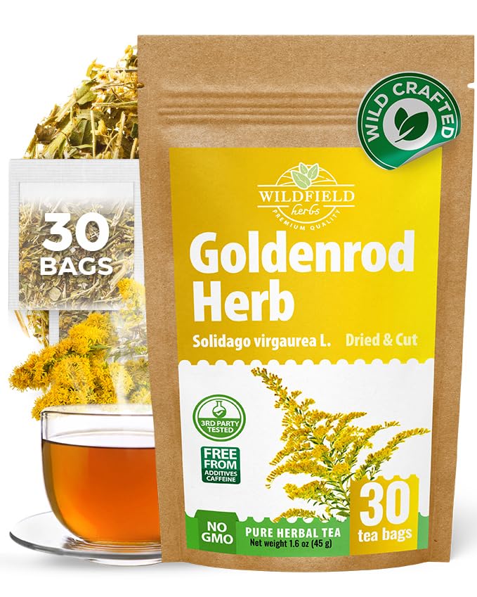 Image of 30 Bags Goldenrod Tea Herb Golden Root (Solidago virgaurea L.) - 45g Dried Golden Rod Herbs Herbal Tea