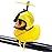 wonuu Rubber Duck Car Ornaments Yellow Duck Car Dashboard Decorations Squeeze Duck Bicycle Horns with Propeller Helmet (Pineapple-Light)