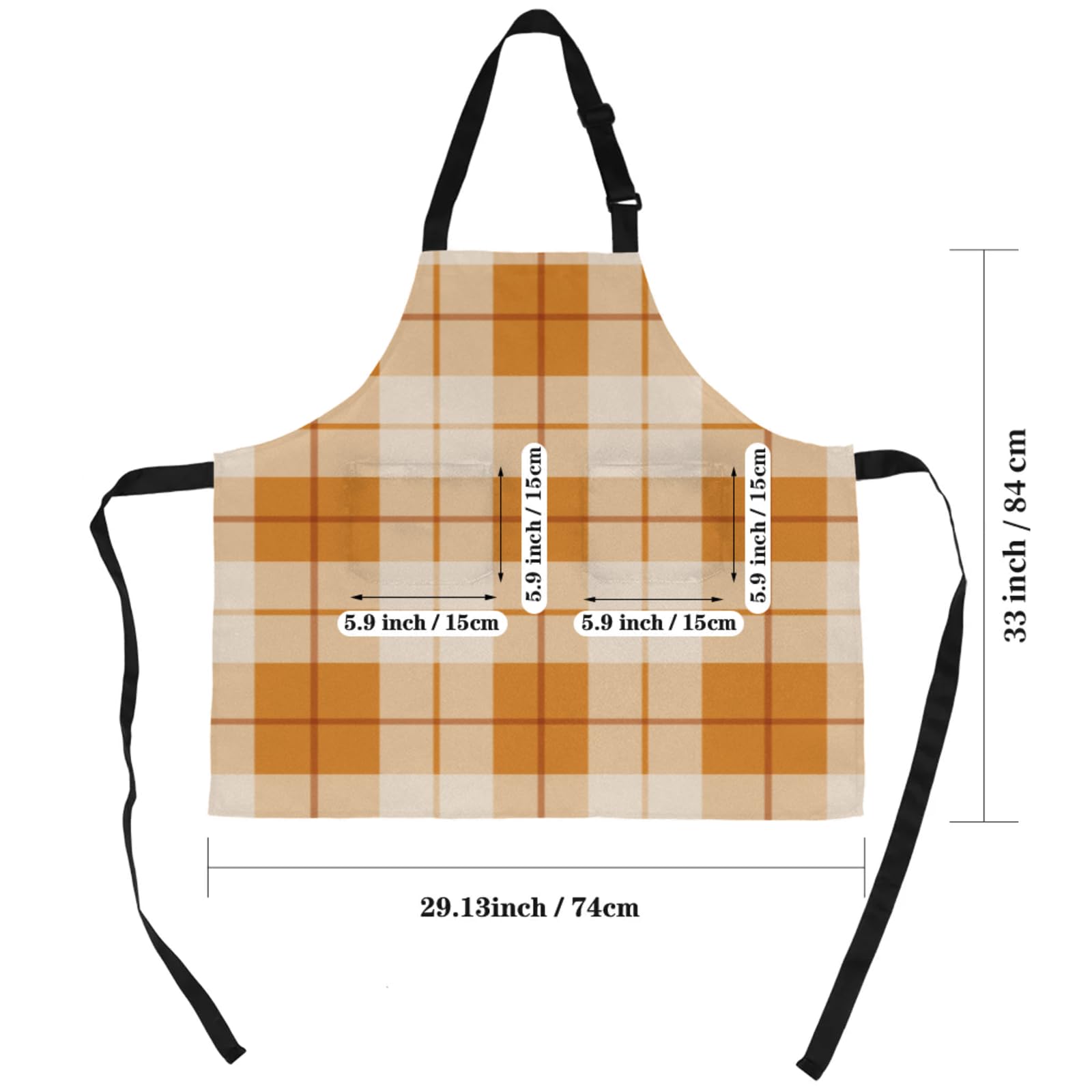 Aglebo Cube Orange Chef Apron with Pockets Adjustable Shoulder Strap Waterproof Cooking Apron for Kitchen Baking Gardening Pottery Painting