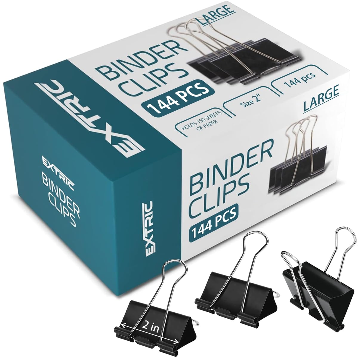 Binder Clips - 144 Large Binder Clips, Binder Clips Large, Binder Paper Clips, Binder Clip, Clips Office Supplies