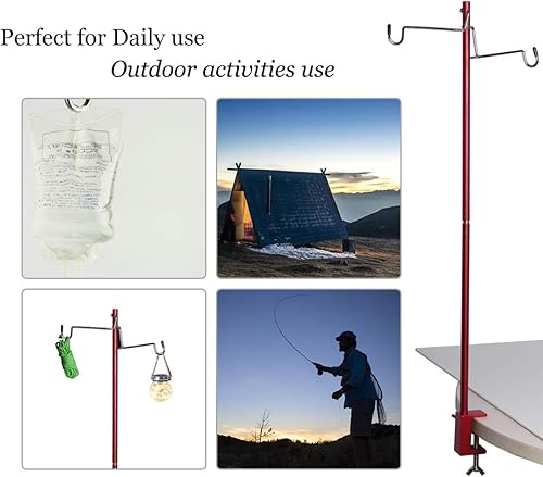 Miniatura 7 de Hikeman Soporte plegable para farol, soporte de lámpara portátil, soporte de luz plegable para camping, pesca, picnic, barbacoa, actividades al aire