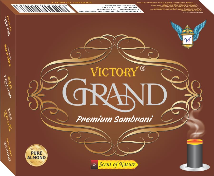 Victory Grand Premium Sambrani Sticks | Pure Almond Sambrani | Dhoop Sticks for Pooja and Havan | Long Lasting Fragrance - 12 Packs X 10 Sticks - 120 Sticks-image-7