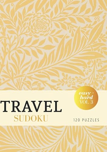 Travel Sudoku - Easy to Hard - 120 Puzzles Sudoku Book for Adults A5 - Small Pocket Size & Large Print - Easy, Medium & Hard - Beautiful Vintage