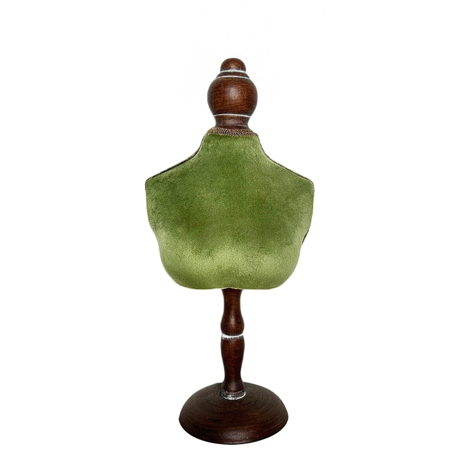 WxuuLTGJR Green Jewelry Display Stand Mannequin Jewelry Easel Stand Holder Wooden Earring Tower Rack Countertop Pearl Organizer Props(16 * 36cm)