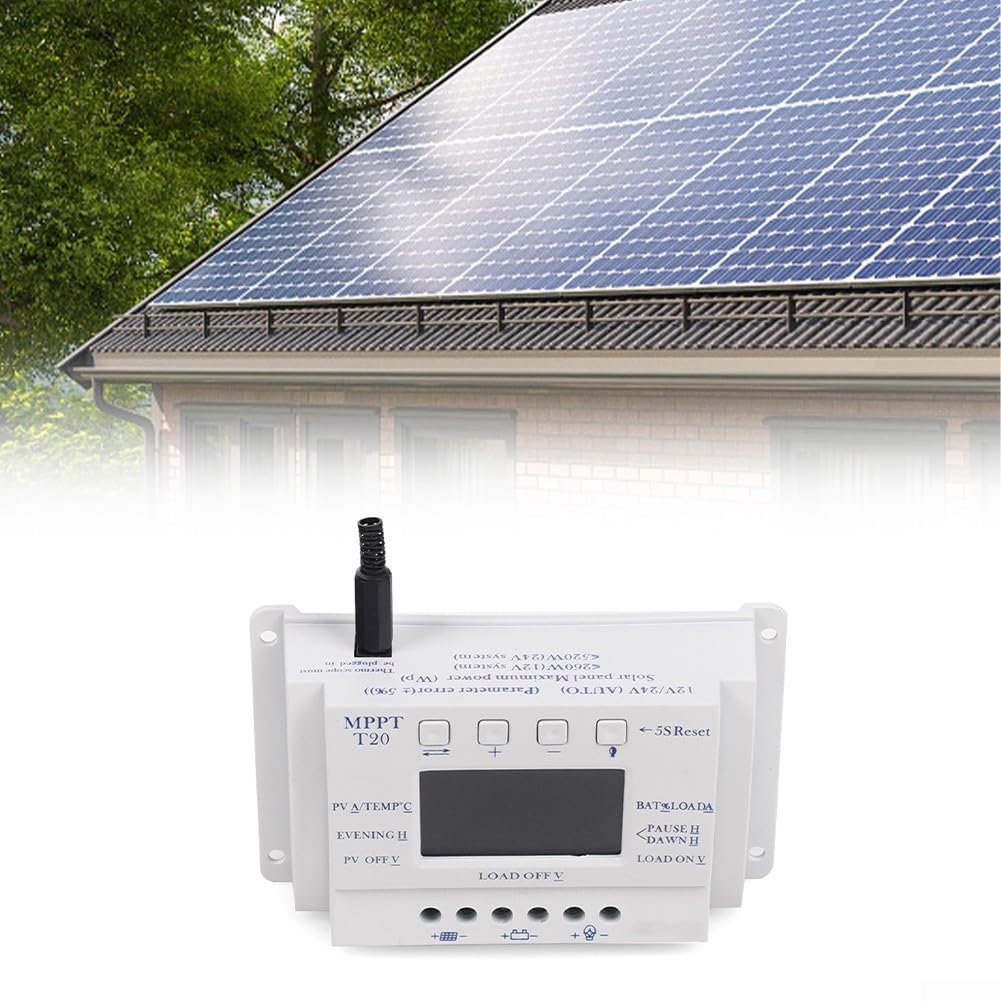 Regolatore per solare per pwm 20A 12V/24V Display LCD Regolatore