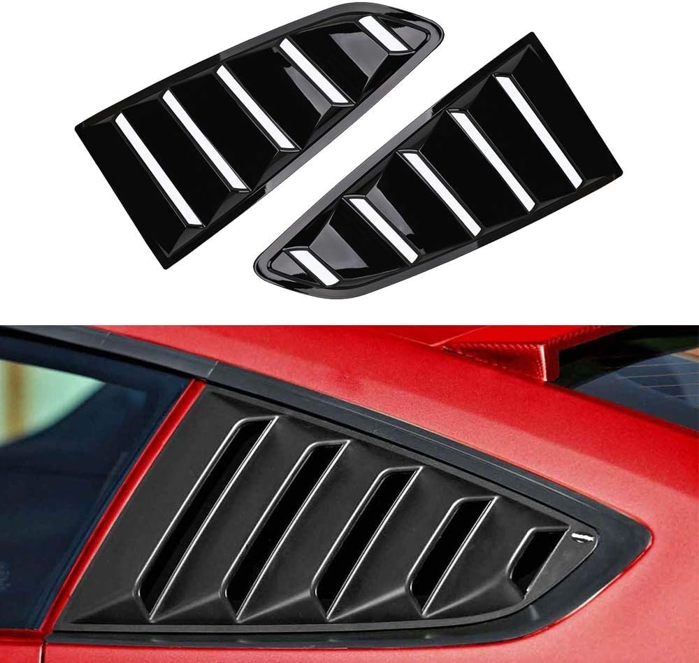 Tutor Auto Quarter Side Window Louvers for 2015 2016 2017 2018 Ford Mustang Louvers GT 5 Vents Window Scoop Louver