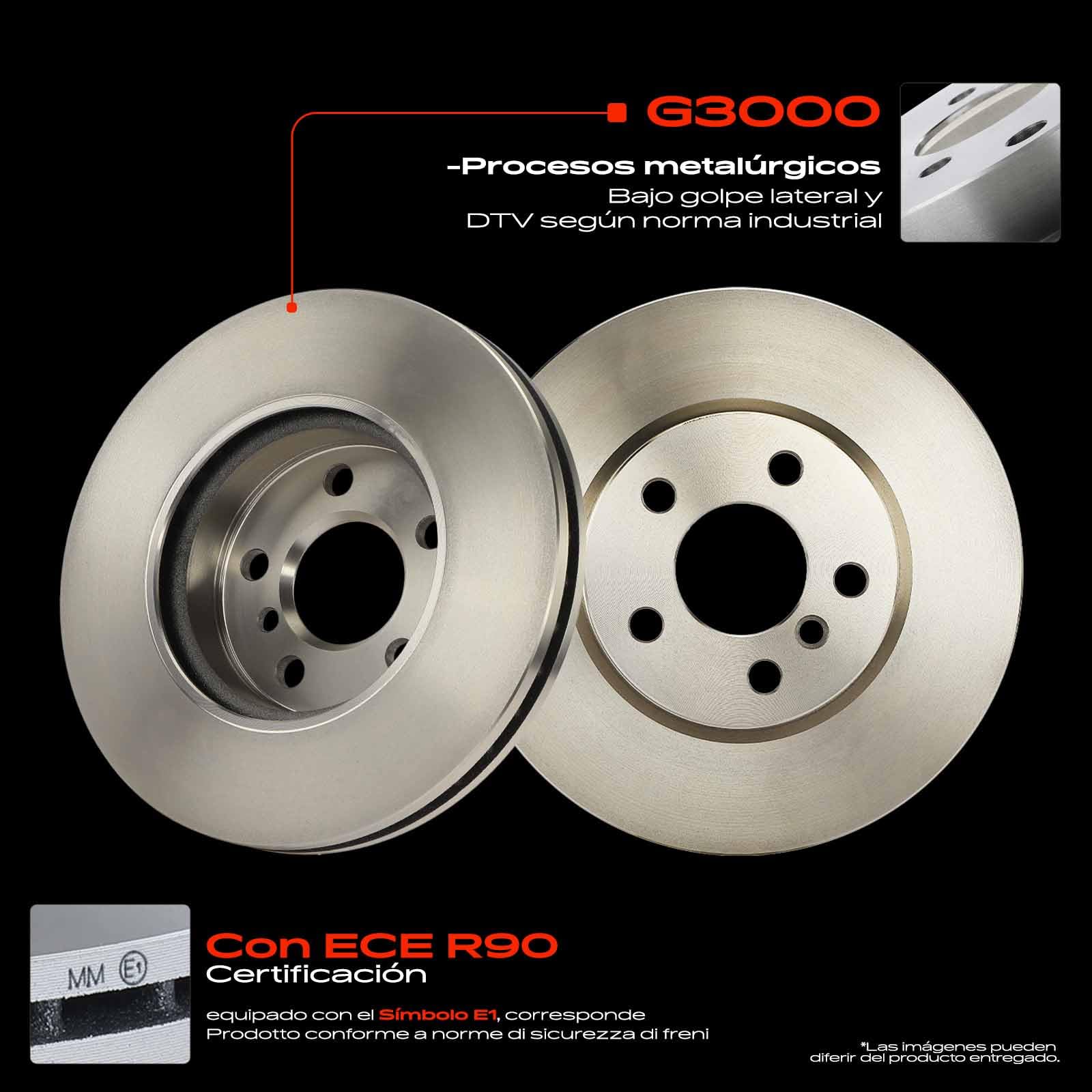 Frankberg 2 discos de freno + 4 pastillas de freno delanteras compatibles con 2 Active Tourer F45 216-218 1.5L-2.0L 2013-2021 2 Gran Tourer F46 214-216 1.5L 2014-2024 Replace# 34116866297777