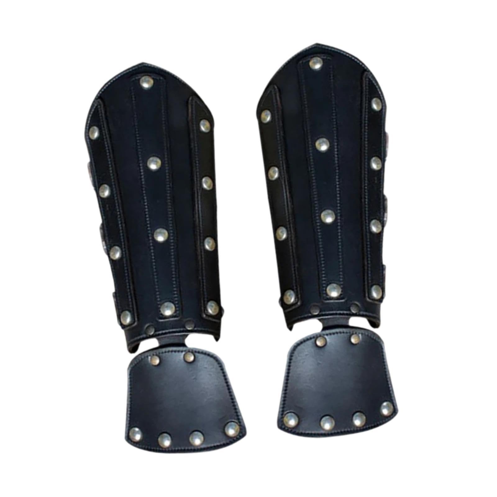 SM SunniMix Medieval Arm Guards Vintage Style Adjustable Cuff Halloween Bracers for Festival, Black