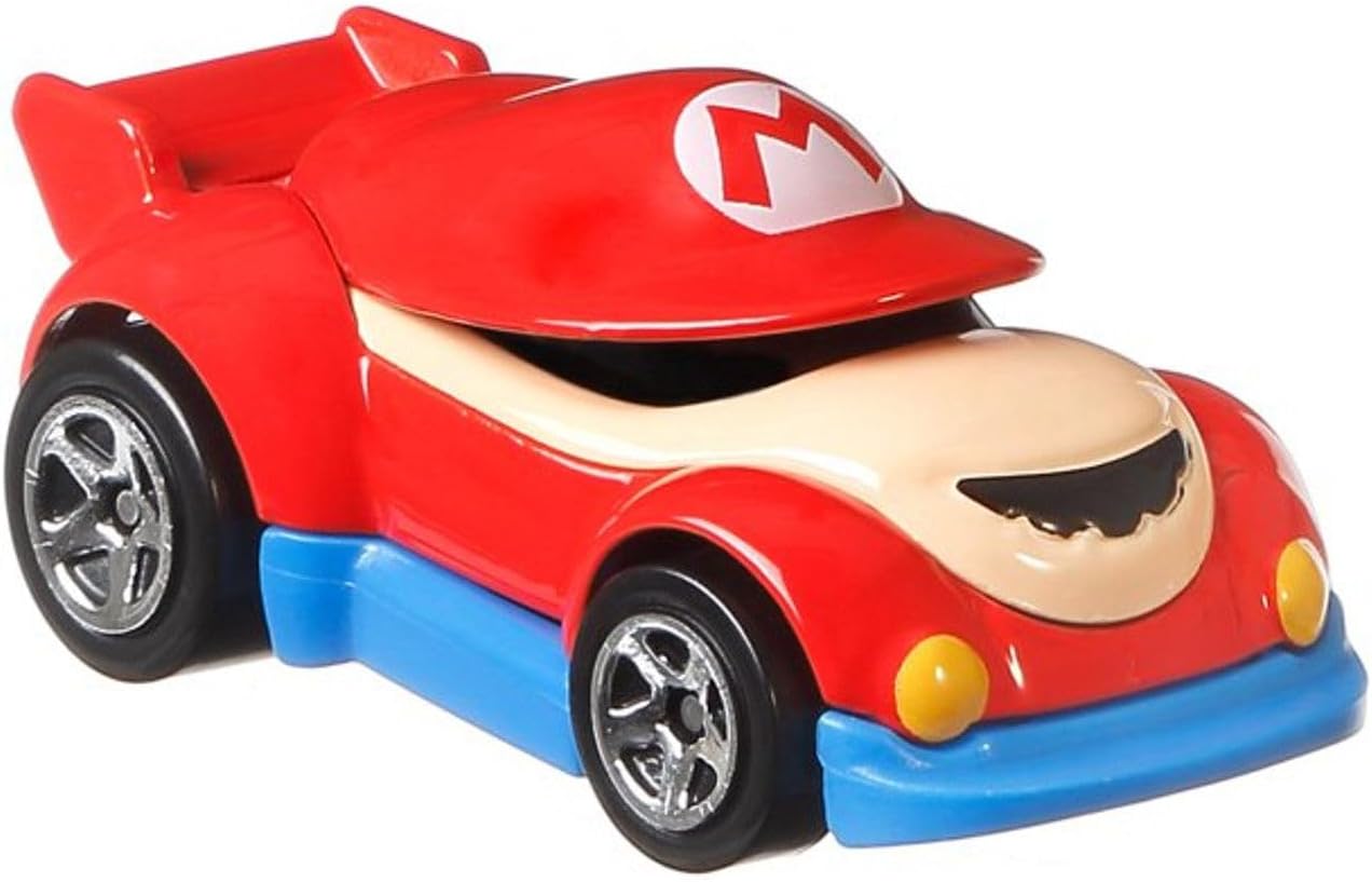 Hot Wheels Super Mario Character Cars – 2-Pack Bundle of Mario & Princess Peach Die‑Cast 1:64 Scale, Ages 3+