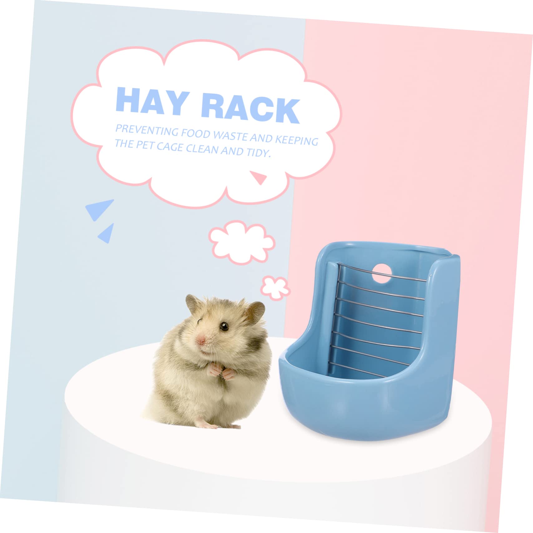 VANZACK Comedero Cerámico Desmontable para Chinchilla y Rabbit Soporte para Hierba