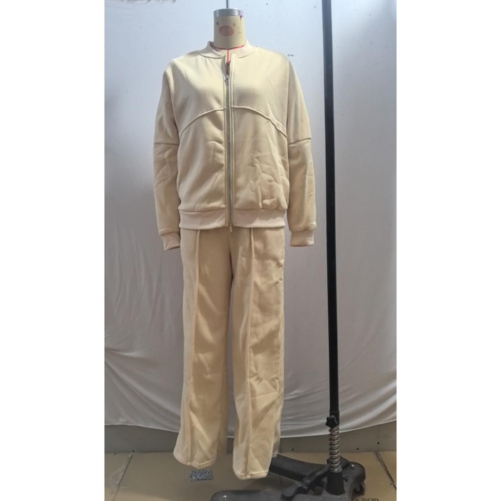 Greabuy Conjunto deportivo de 2 piezas para mujer con capucha y cremallera y pantalones deportivos de pierna ancha, con bolsillos