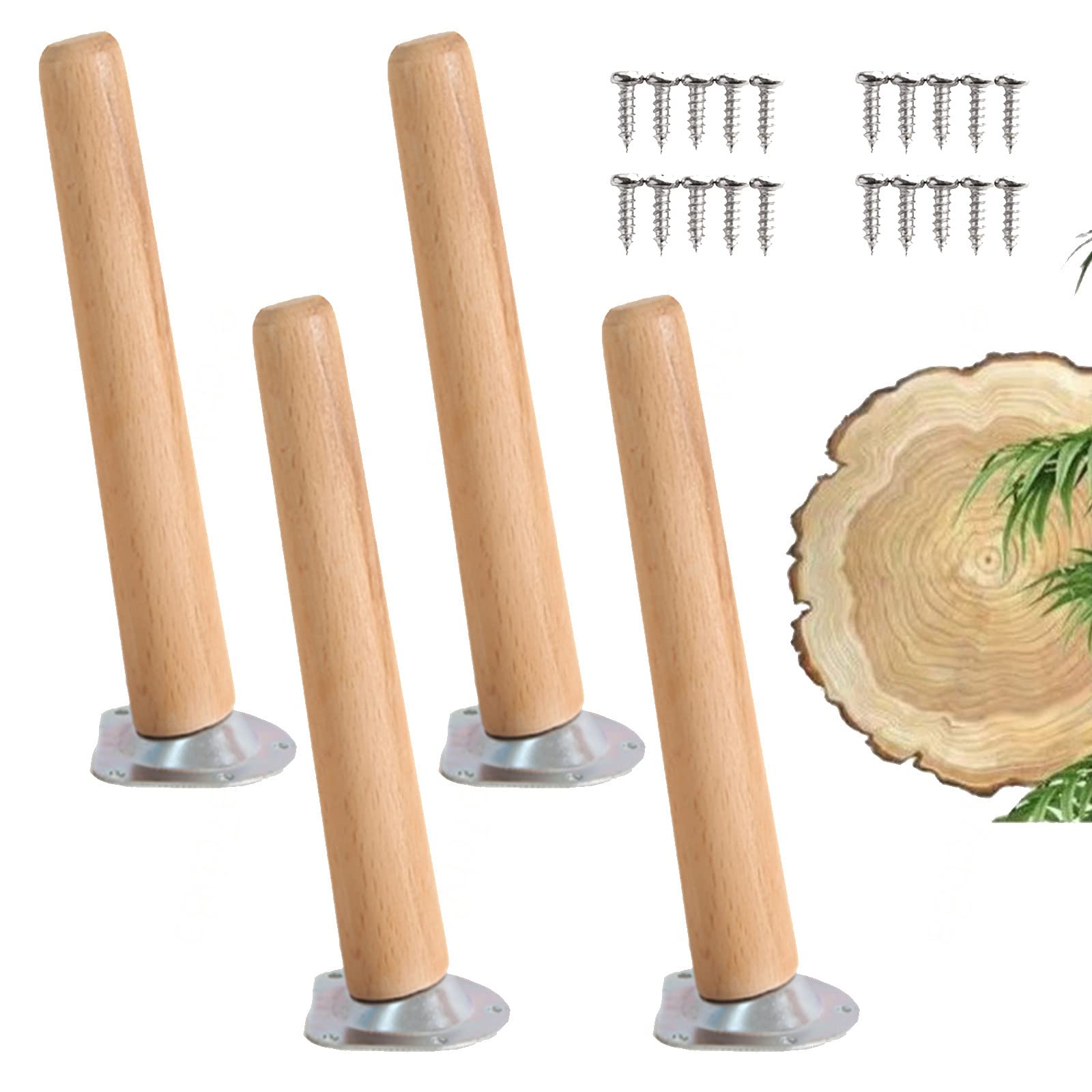 Pxzybd Furniture Legs Wooden 5cm 10cm 15cm 20cm 25cm 30cm 40cm 50cm, 4 Pcs Oblique Table Legs, Diy Replacement Furniture Feet, Sofa Legs, Cabinet Legs, Desk Legs, Easy to Install,60cm(23.6in)